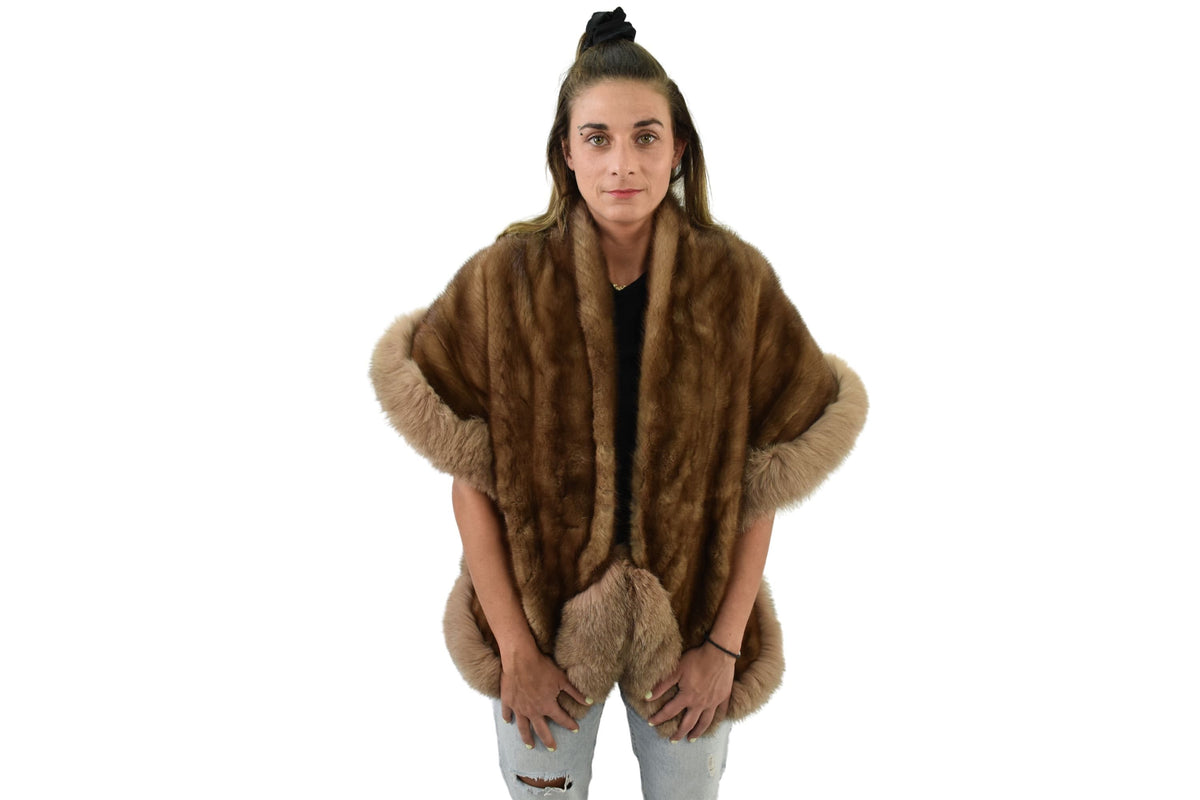 Mink Fur Stole | Mink With fox Etole | Fur Shawls | Luxury fur etole | Bride fur Etole | Mink Fur Wraps | Gift For Her
