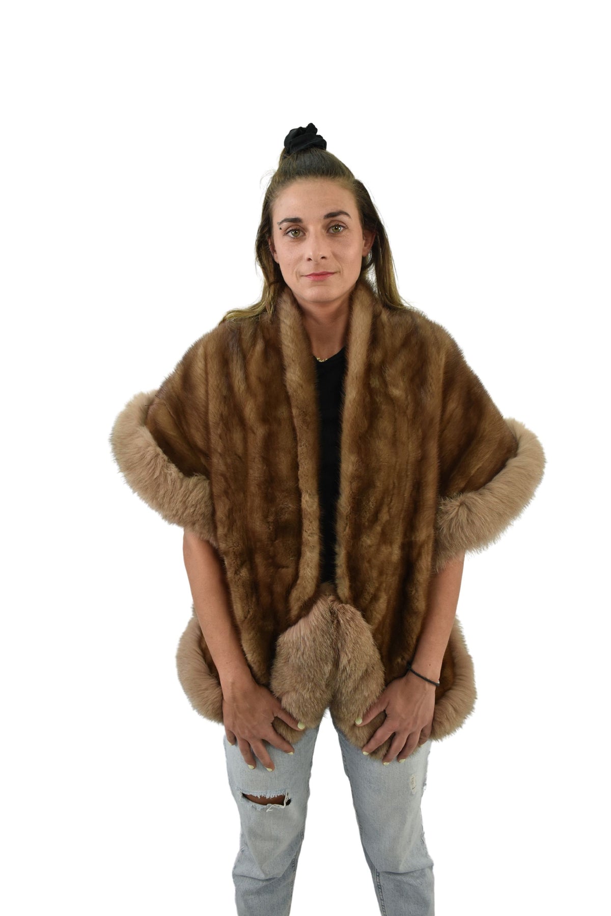 Mink Fur Stole | Mink With fox Etole | Fur Shawls | Luxury fur etole | Bride fur Etole | Mink Fur Wraps | Gift For Her