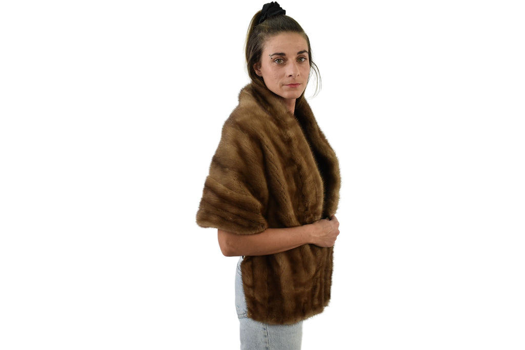 Handmade Mink Fur Stole: Luxury Bridal Shawl