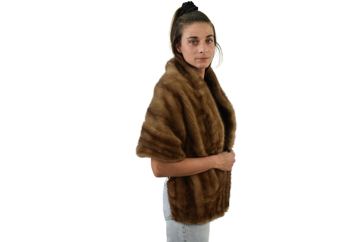 Handmade Mink Fur Stole: Luxury Bridal Shawl
