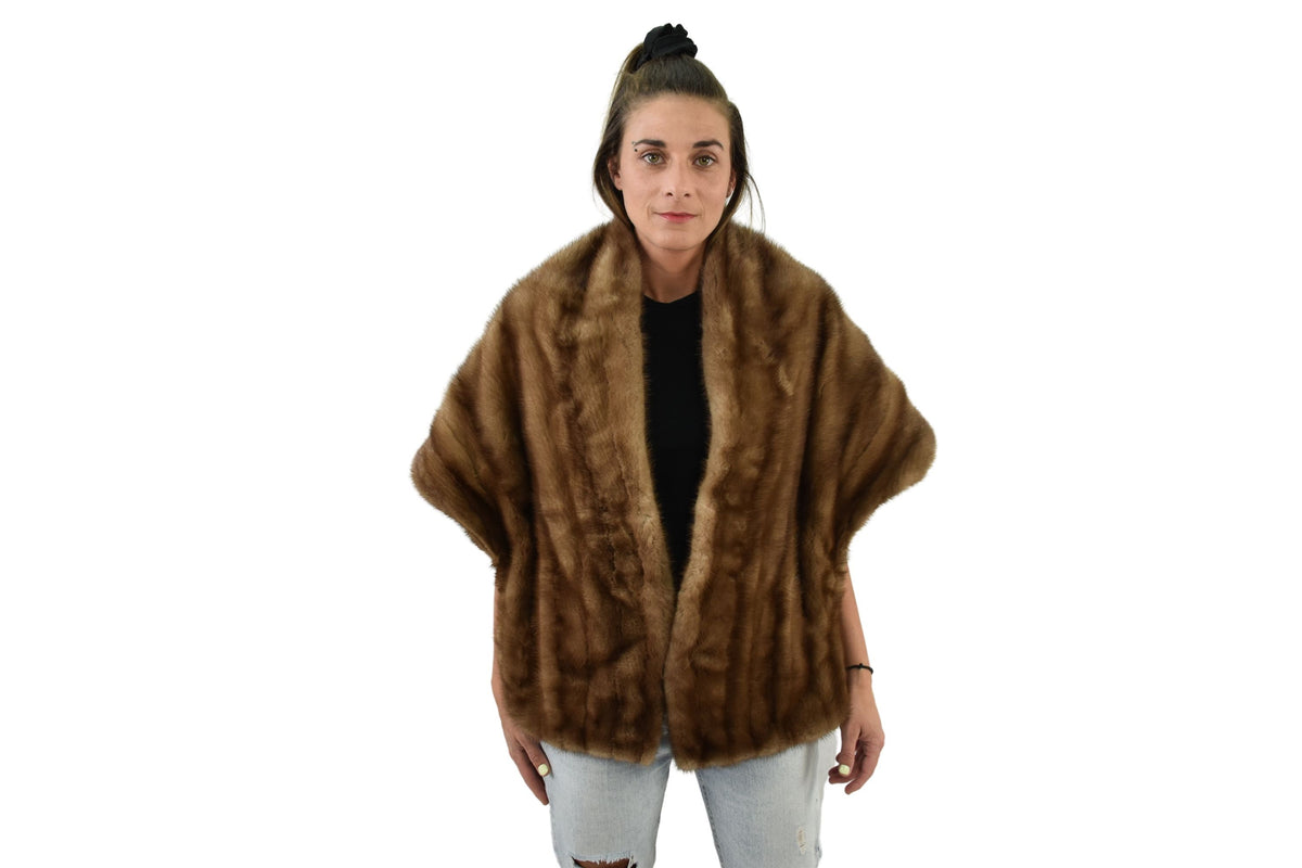 Handmade Mink Fur Stole: Luxury Bridal Shawl
