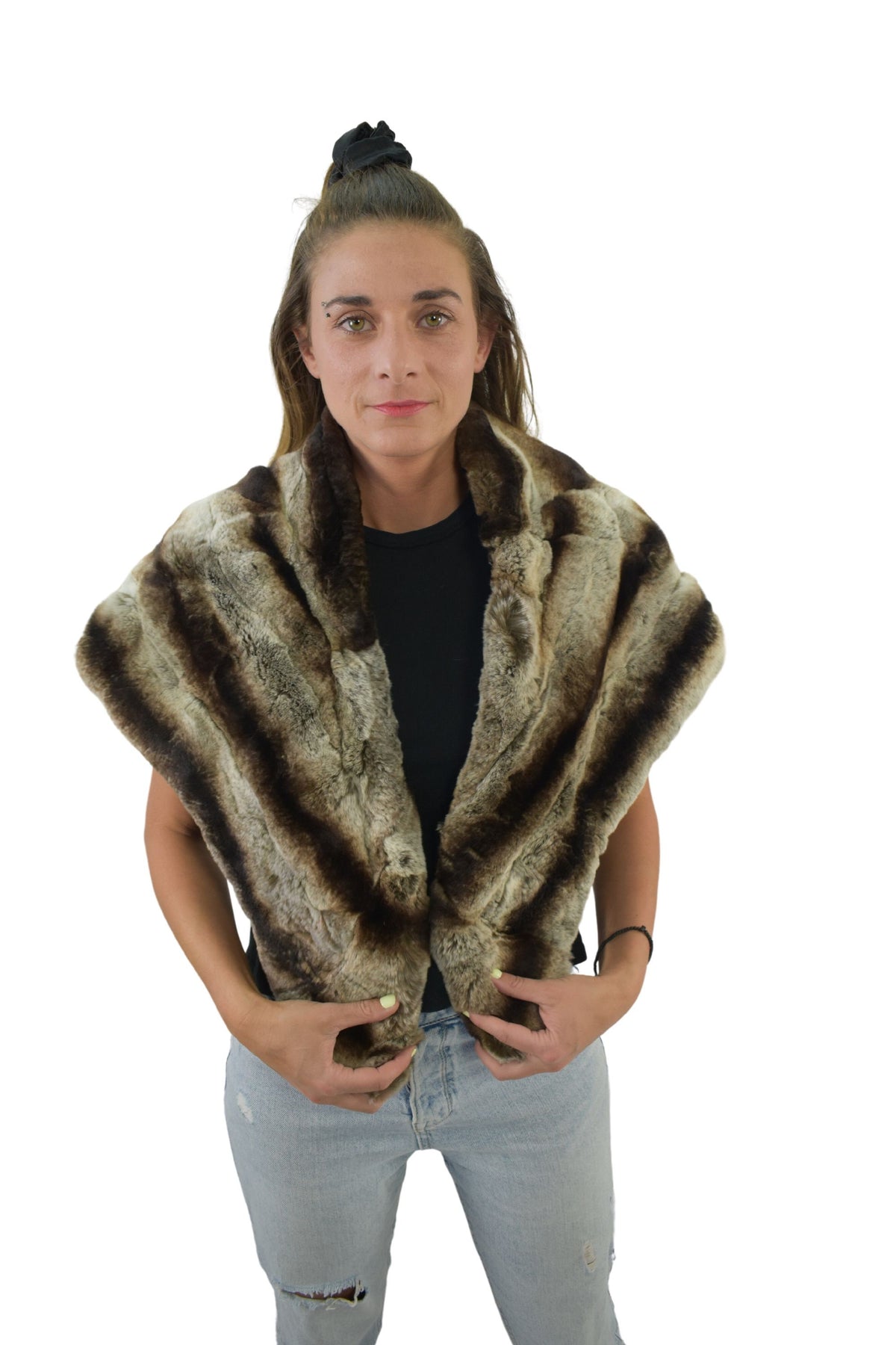 Fur Stole | Rex Rabbit  Fur Stole | Fur Etole | Bolero Fur | Real  Fur Cape | Christmas Gift