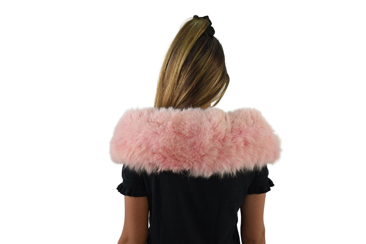 Fox Fur Collar, Pink Fur collar. Neck Wrap, Fur Scarf. Fur Wrap, Handmade Fur Collar