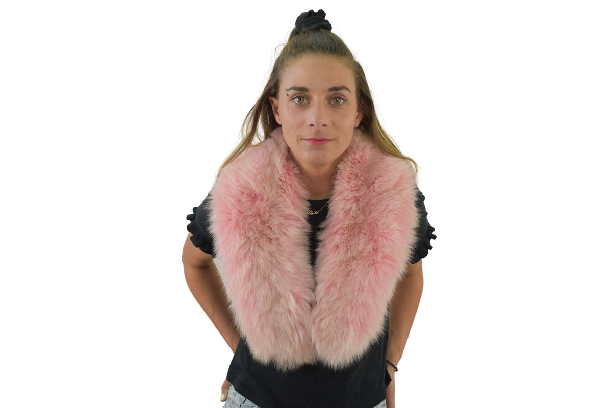 Fox Fur Collar, Pink Fur collar. Neck Wrap, Fur Scarf. Fur Wrap, Handmade Fur Collar