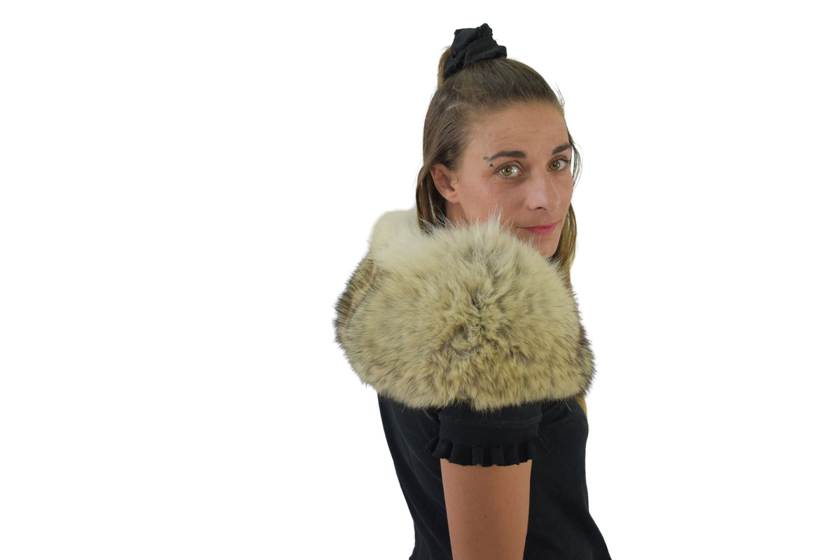 Fox Fur Collar.  Fur Large collar. Detachable Fox Collar.  Neck Wrap. Fur Scarf. Fur Wrap. Handmade Fur Collar