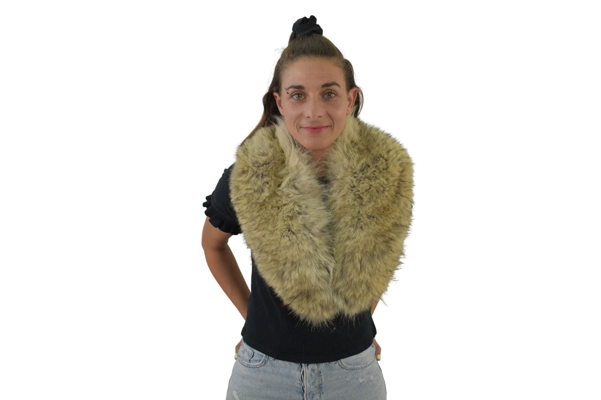 Fox Fur Collar.  Fur Large collar. Detachable Fox Collar.  Neck Wrap. Fur Scarf. Fur Wrap. Handmade Fur Collar