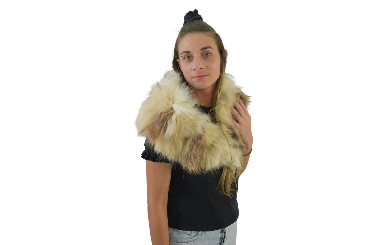 Fox Fur Collar.  Fur Large collar. Detachable Fox Collar.  Fur  Stole. Fur Scarf. Fur Wrap. Handmade Fur Collar