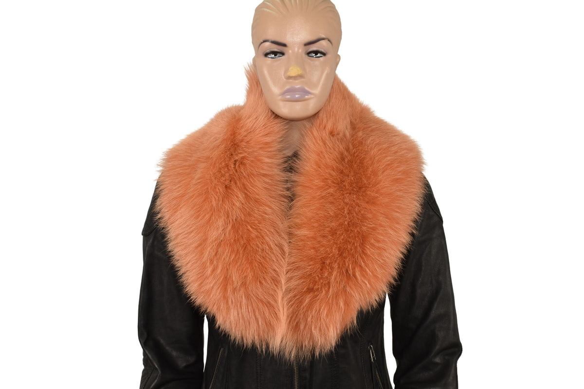 Fox Fur Collar, Orange Fur collar. Neck Wrap, Fur Scarf. Fur Wrap, Handmade Fur Collar