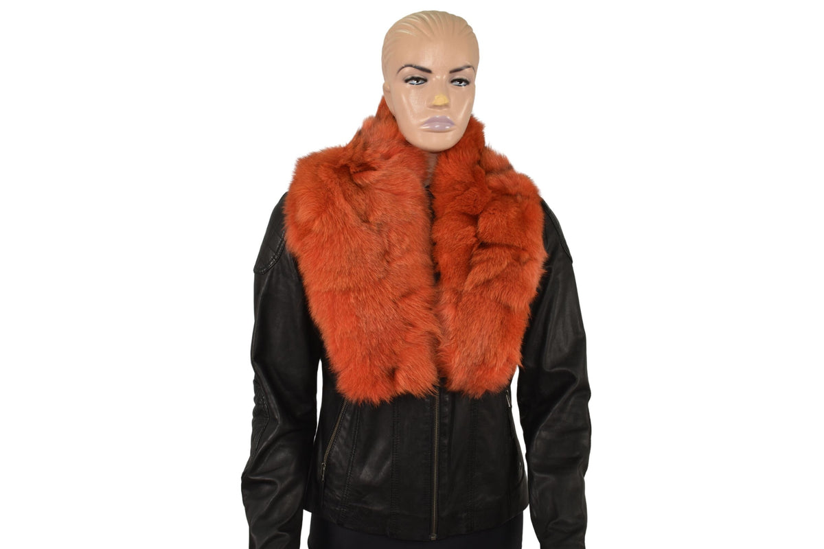 Orange Fox Fur Collar,Natural Fur collar, Neck Wrap, Fur Scarf. Fur Wrap, Handmade Fur Collar
