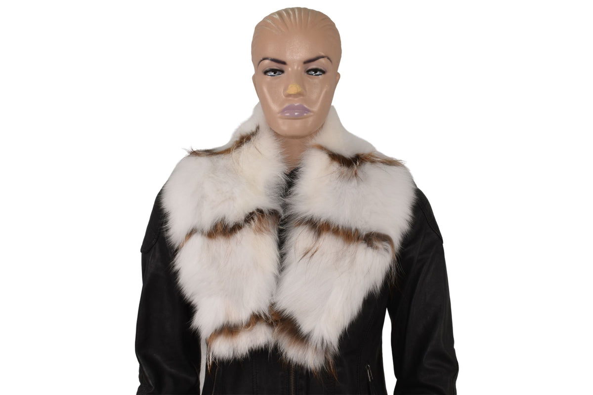 Fox Fur Collar , White Fur collar, Neck Wrap, Fur Scarf. Fur Wrap, Handmade Fur Collar