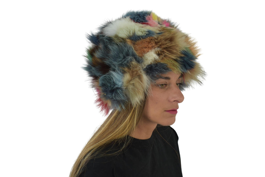 Colorfull Fur Hat | Fox Fur Hat  | Russian Fur Hat | Fox Fur Cap | Winter Hat For Women | Gift For Her
