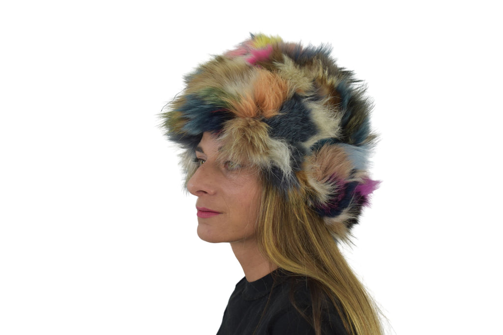 Colorfull Fur Hat | Fox Fur Hat  | Russian Fur Hat | Fox Fur Cap | Winter Hat For Women | Gift For Her