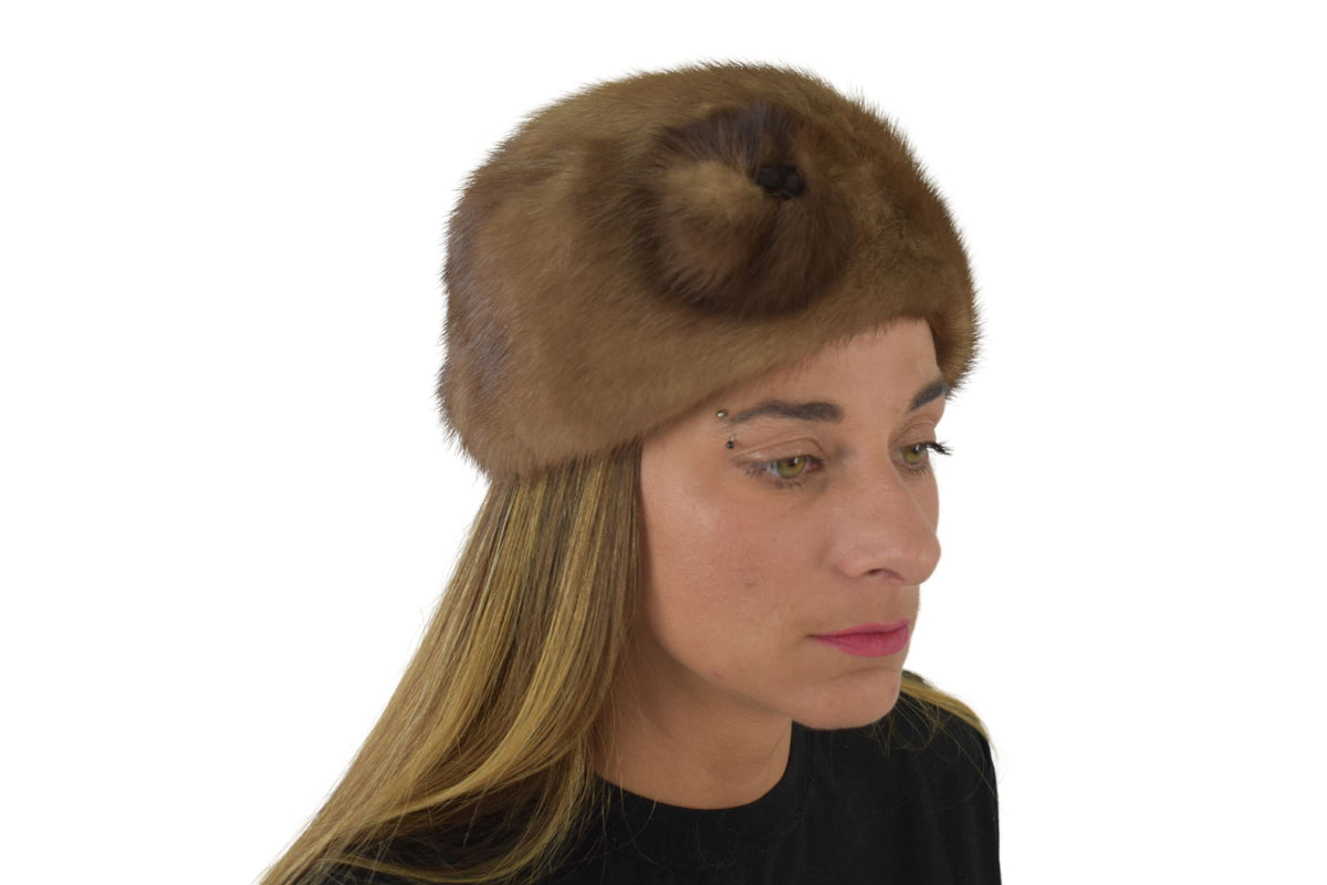 Luxury Fur Hat | Mink Fur Hat  | Vintage style  Fur Hat | Brown Mink Hat | Winter Hat For Women | Gift For Her