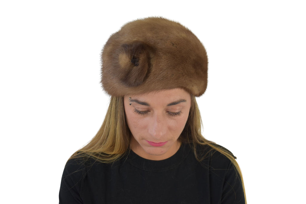 Luxury Fur Hat | Mink Fur Hat  | Vintage style  Fur Hat | Brown Mink Hat | Winter Hat For Women | Gift For Her