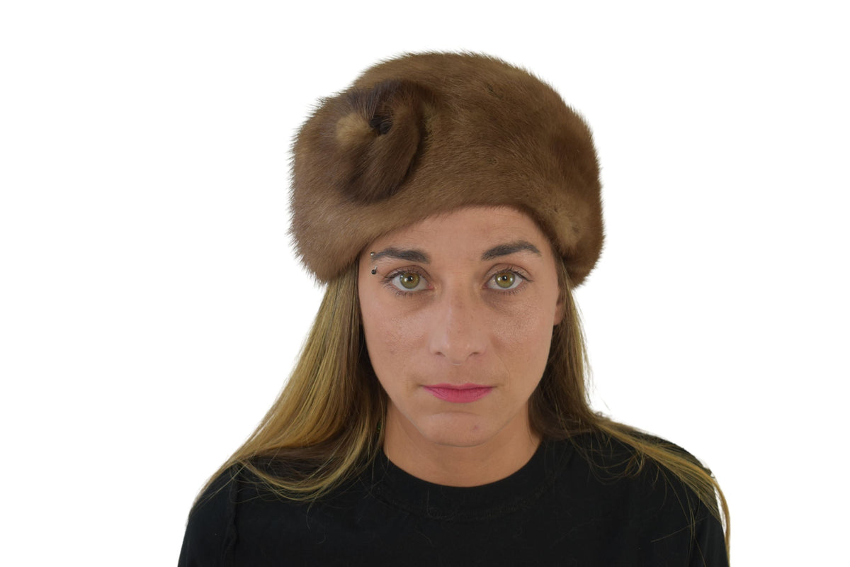 Luxury Fur Hat | Mink Fur Hat  | Vintage style  Fur Hat | Brown Mink Hat | Winter Hat For Women | Gift For Her