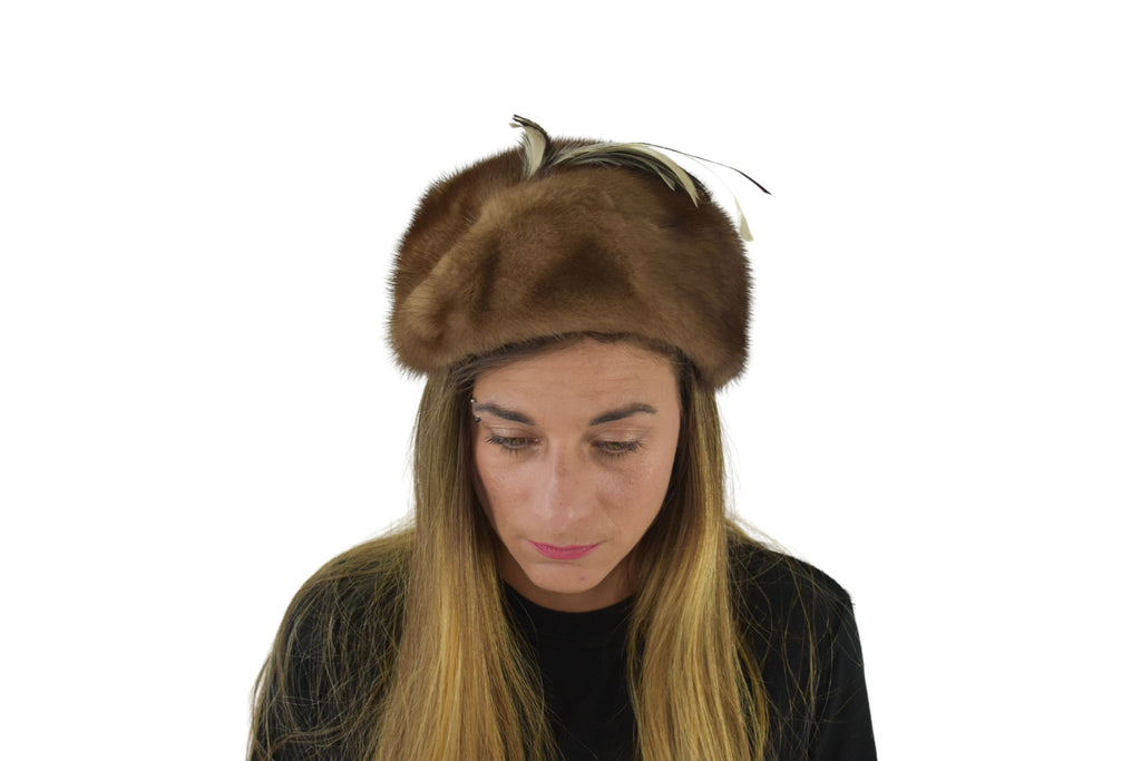 Luxury Fur Hat | Mink Fur Hat  | Vintage style  Fur Hat | Brown Mink Hat | Winter Hat For Women | Gift For Her