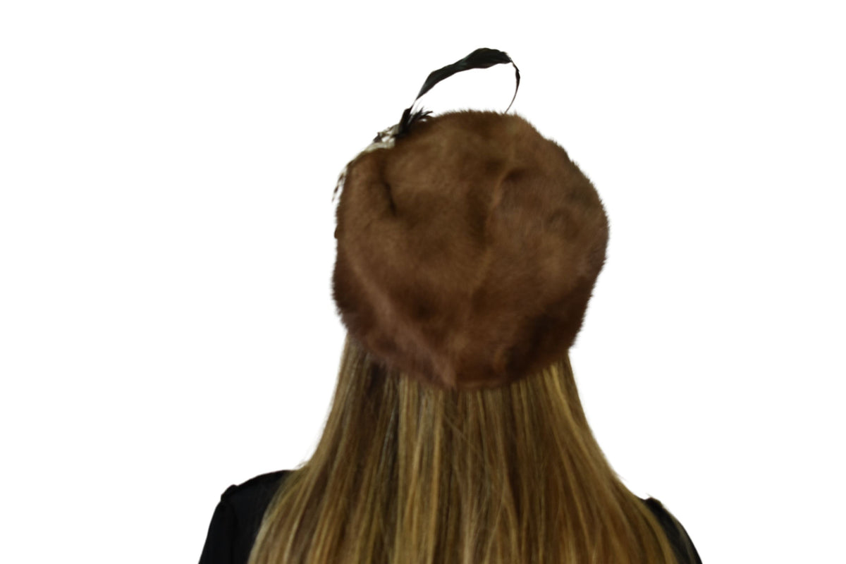 Luxury Fur Hat | Mink Fur Hat  | Vintage style  Fur Hat | Brown Mink Hat | Winter Hat For Women | Gift For Her