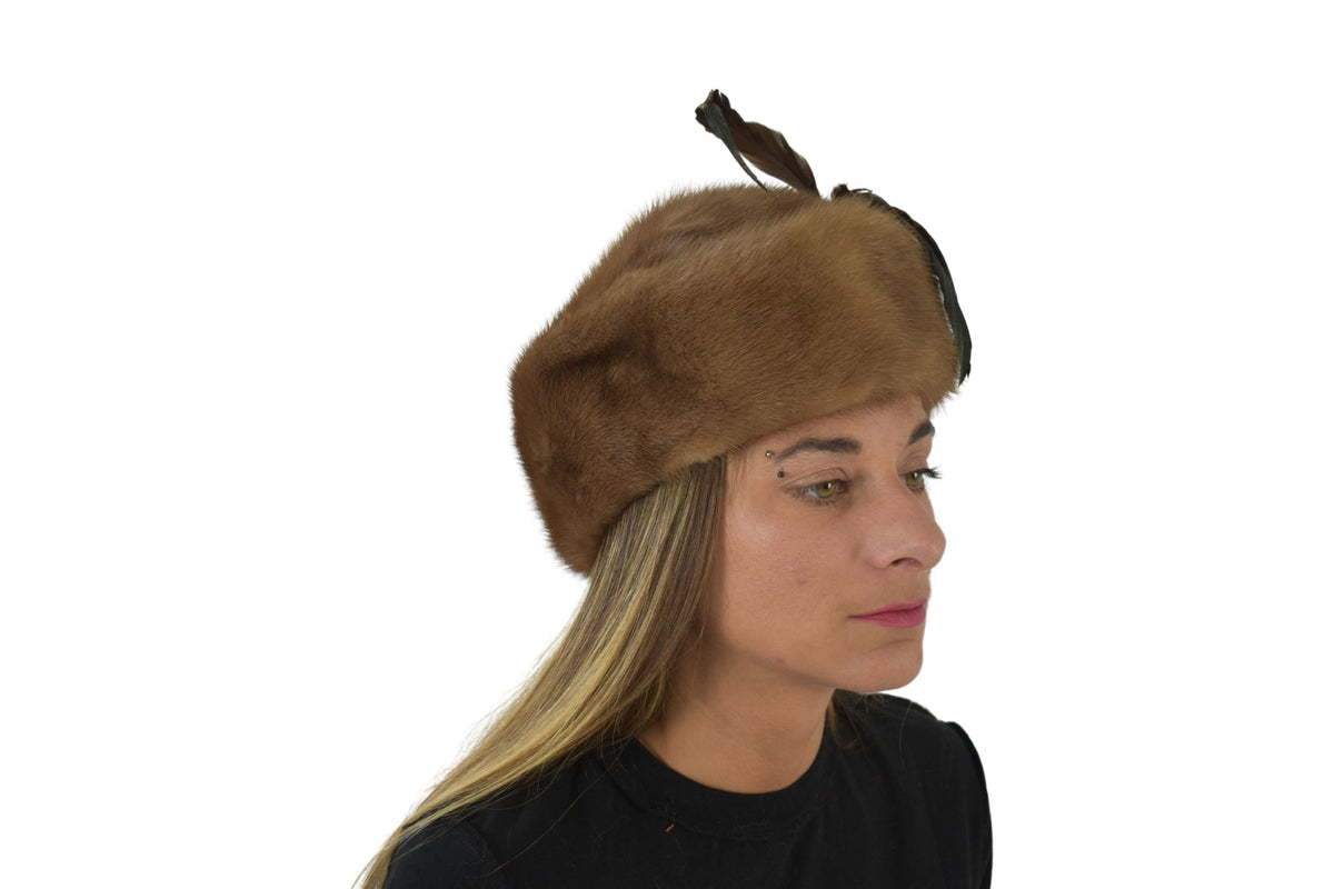Luxury Fur Hat | Mink Fur Hat  | Vintage style  Fur Hat | Brown Mink Hat | Winter Hat For Women | Gift For Her