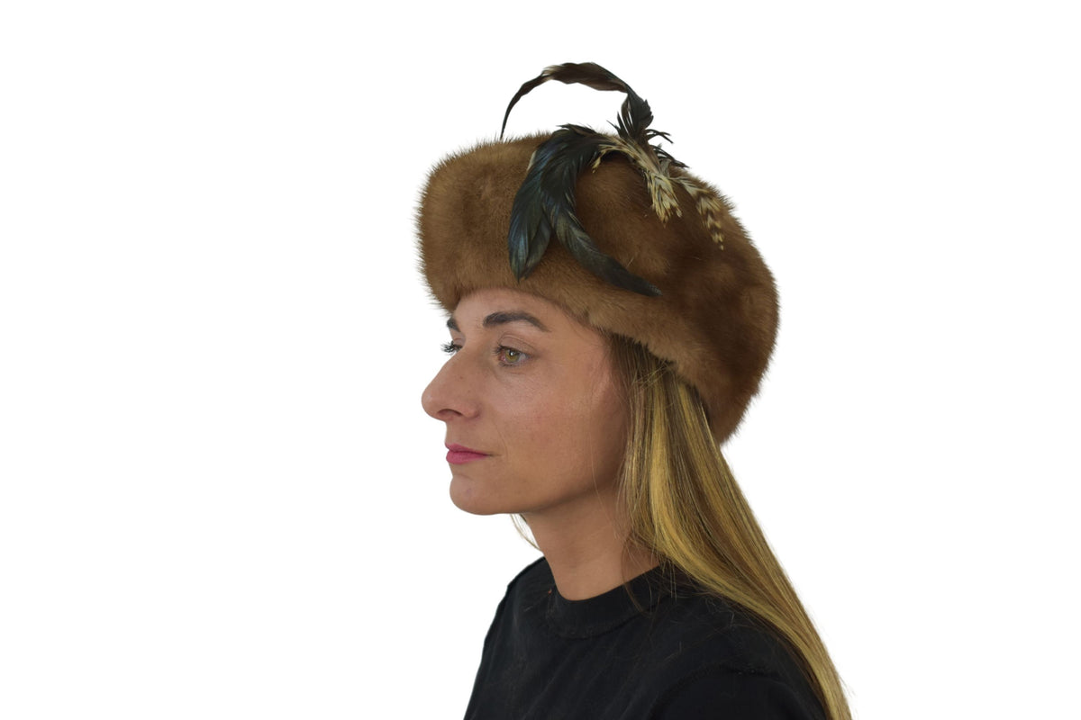 Luxury Fur Hat | Mink Fur Hat  | Vintage style  Fur Hat | Brown Mink Hat | Winter Hat For Women | Gift For Her