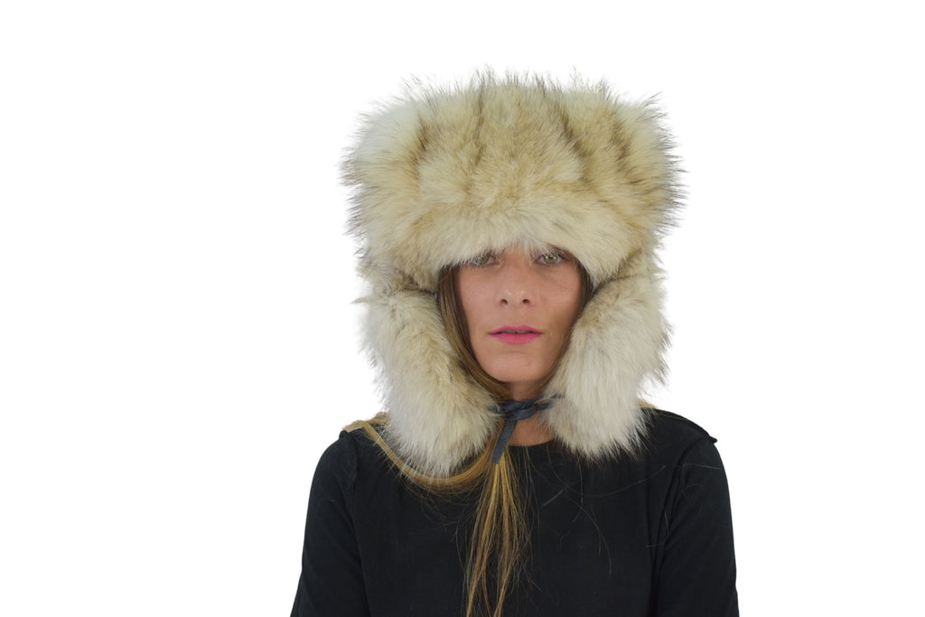 Ushanka Russian Hat | Aviator Fur Hat | Fox Fur Trapper Hat  | Fox And Leather Hat |  Fox Hat | Natural Fox Fur Hat | Gift For Her