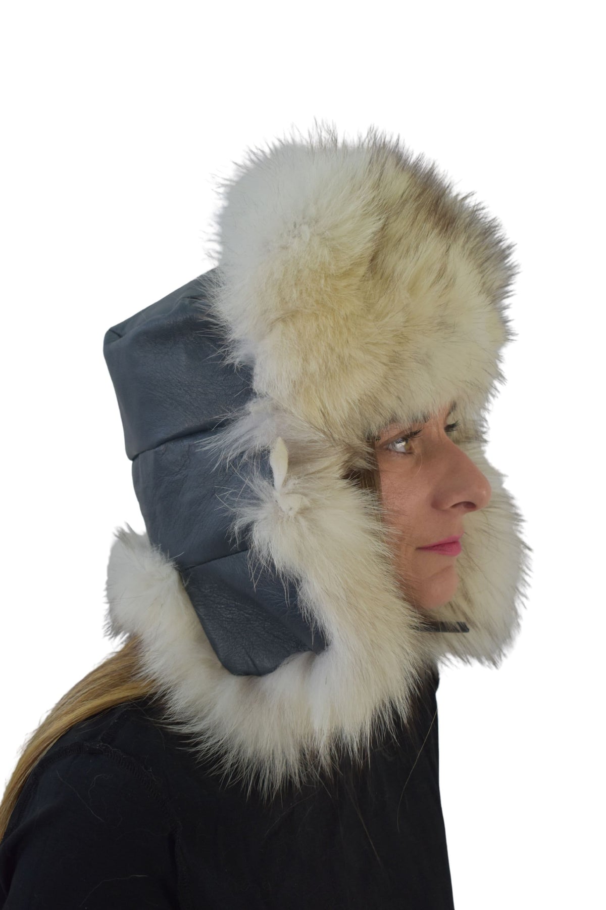 Ushanka Russian Hat | Aviator Fur Hat | Fox Fur Trapper Hat  | Fox And Leather Hat |  Fox Hat | Natural Fox Fur Hat | Gift For Her