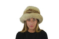 Sheepskin Fur Hat: Cream Vintage Style Winter Hat
