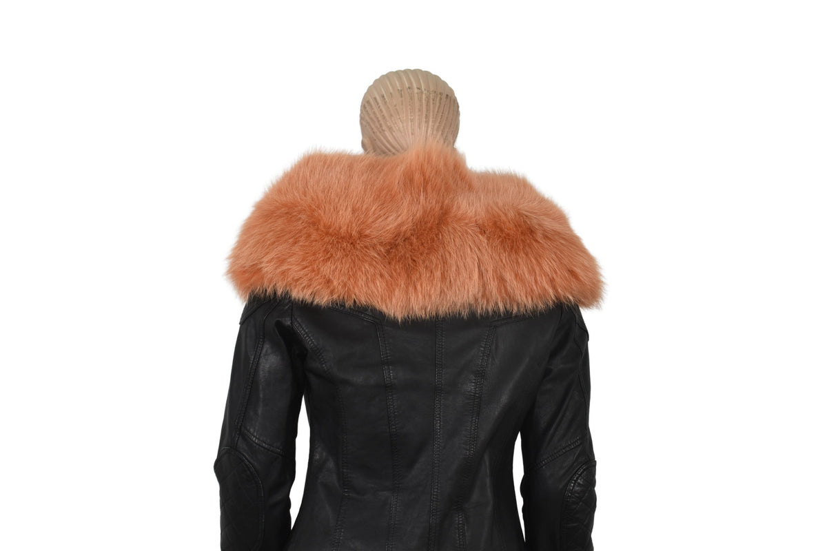 Fox Fur Collar, Orange Fur collar. Neck Wrap, Fur Scarf. Fur Wrap, Handmade Fur Collar