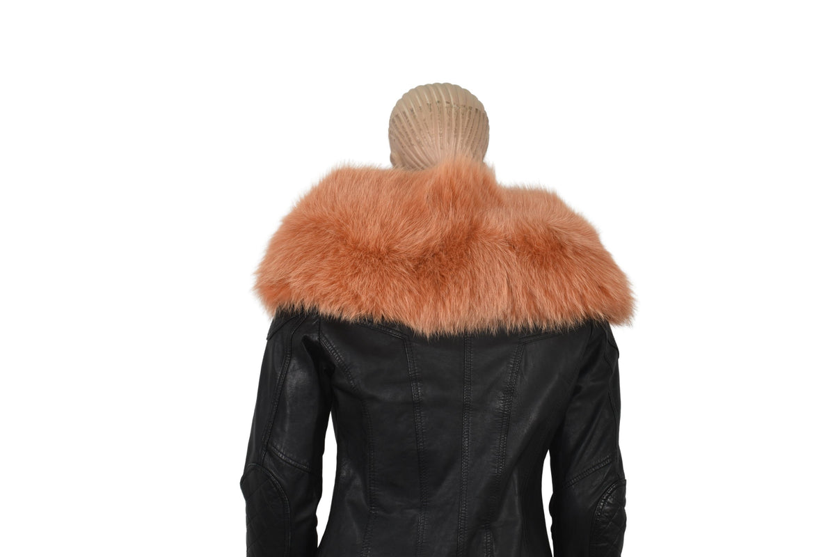 Fox Fur Collar, Orange Fur collar. Neck Wrap, Fur Scarf. Fur Wrap, Handmade Fur Collar