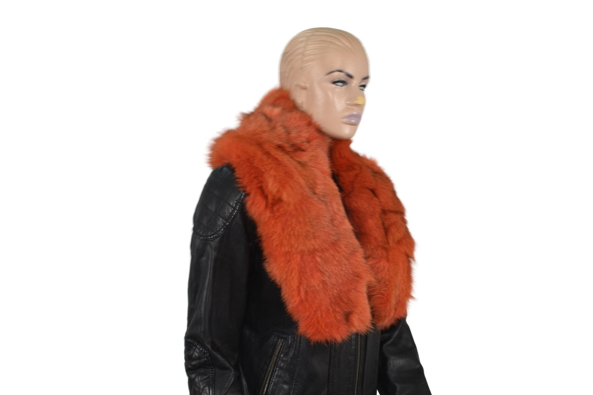 Orange Fox Fur Collar,Natural Fur collar, Neck Wrap, Fur Scarf. Fur Wrap, Handmade Fur Collar