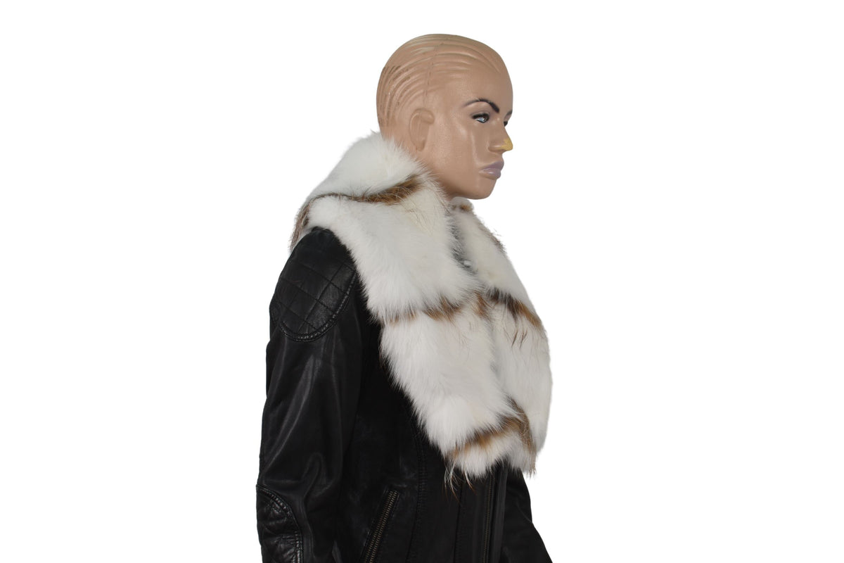 Fox Fur Collar , White Fur collar, Neck Wrap, Fur Scarf. Fur Wrap, Handmade Fur Collar