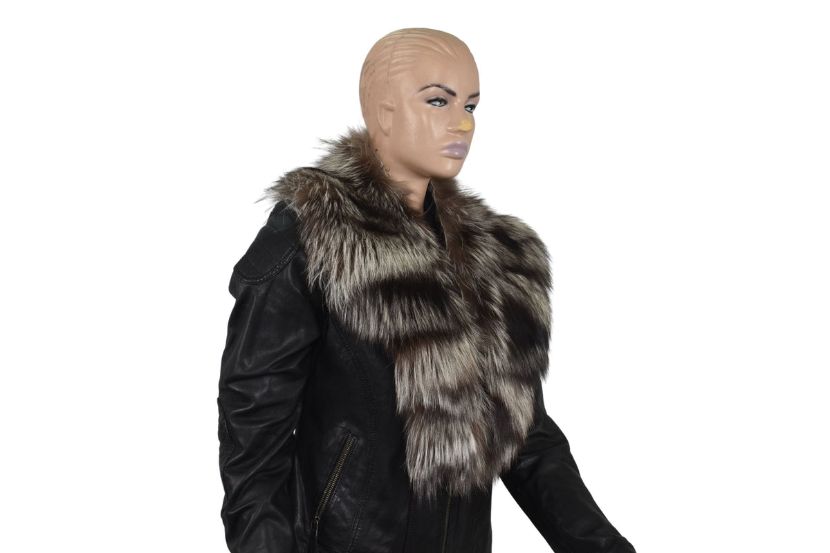 Fox Fur Collar , Silver Fur collar, Neck Wrap, Fur Scarf. Fur Wrap, Handmade Fur Collar | Gift For Her