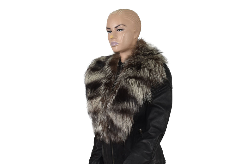Fox Fur Collar , Silver Fur collar, Neck Wrap, Fur Scarf. Fur Wrap, Handmade Fur Collar | Gift For Her
