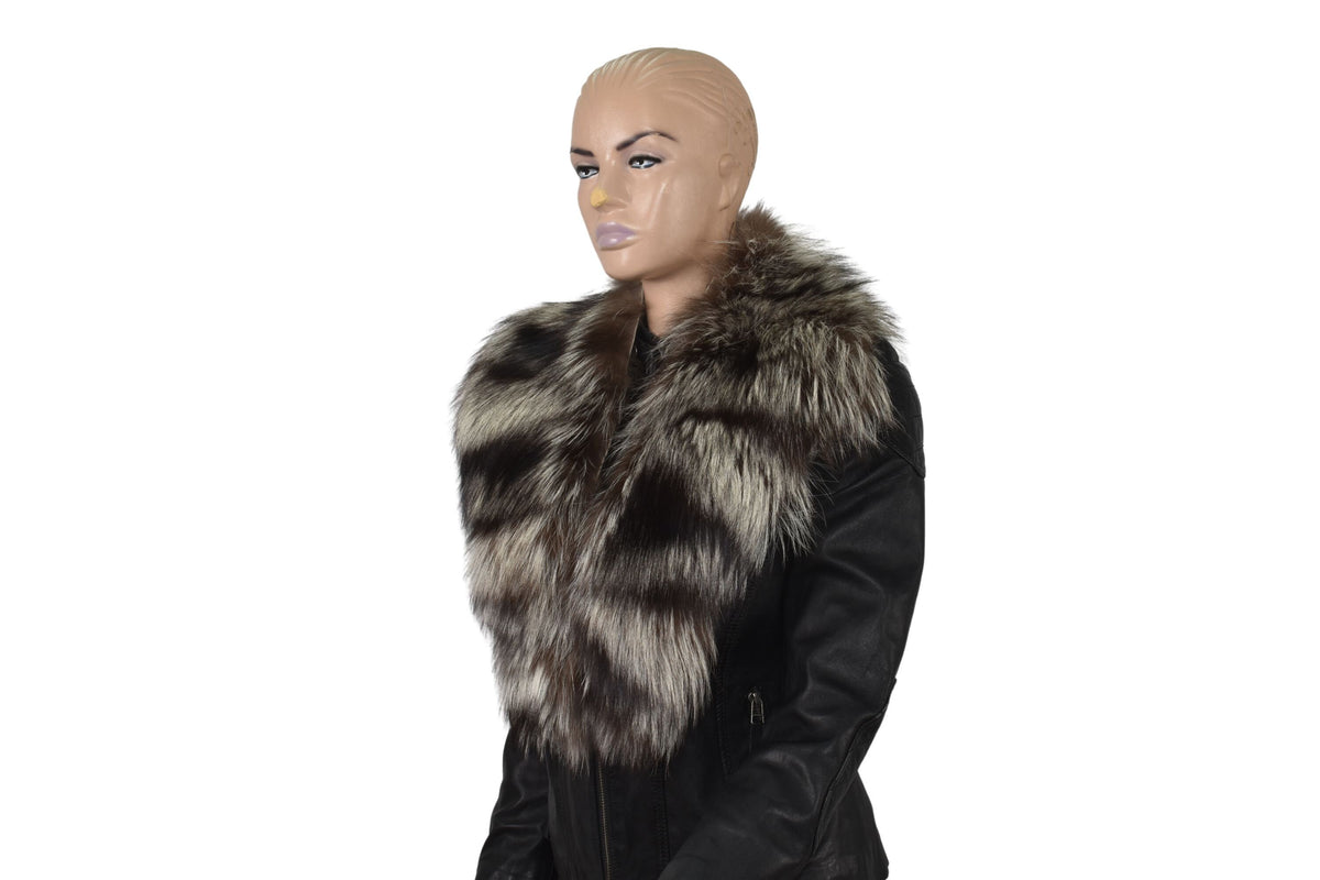 Fox Fur Collar , Silver Fur collar, Neck Wrap, Fur Scarf. Fur Wrap, Handmade Fur Collar | Gift For Her