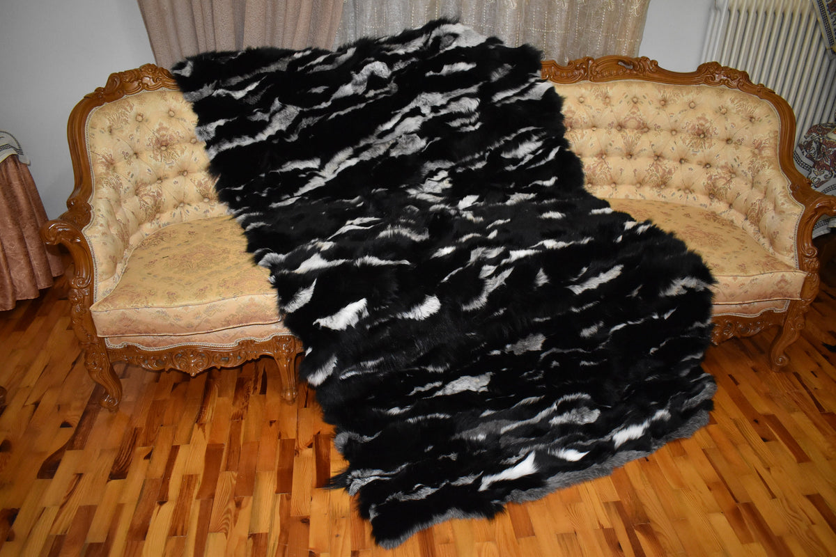 Fur Throw Blanket | Fox Fur Throw | Fur Blanket For Couch | Fur Blanket For Baby | Gift For her
