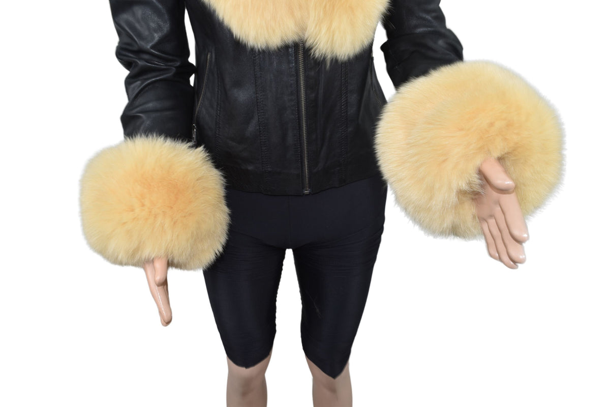 Fur Collar , Fox Fur Collar ,Fox Fur Cuffs , Fur Collar And Cuffs ,Yellow Fur Collar, Detachable Fur Collar