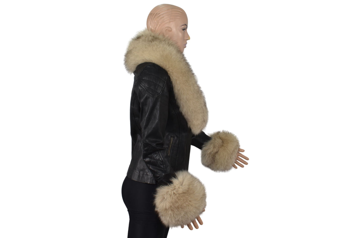 Fox Fur collar  , fox collar and Cuffs set , Coat Collar , Detachable Fur Collar , Fox Fur Cuffs