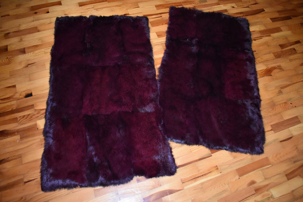 Rabbit plate | fur blanket | fur throw | fur sofa cover Bordeaux Fur Blanket