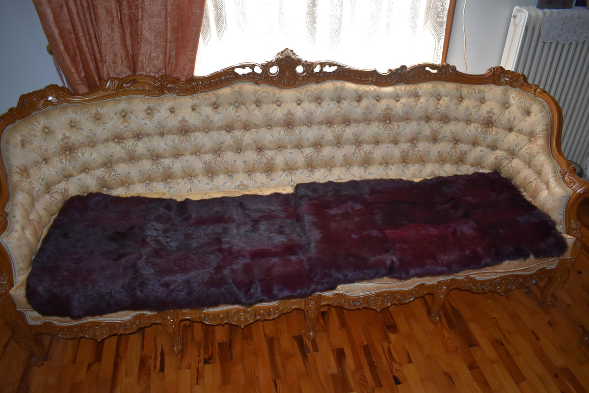 Rabbit plate | fur blanket | fur throw | fur sofa cover Bordeaux Fur Blanket
