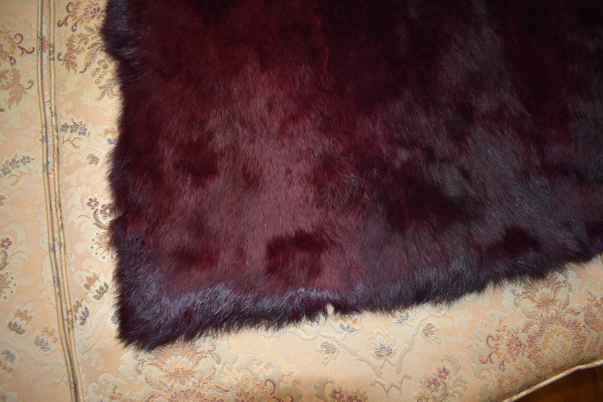 Rabbit plate | fur blanket | fur throw | fur sofa cover Bordeaux Fur Blanket