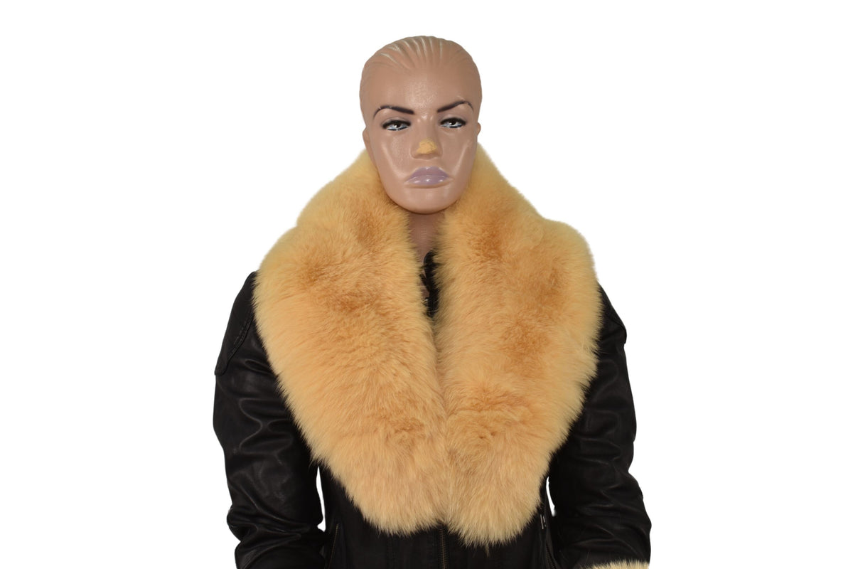 Fur Collar , Fox Fur Collar ,Fox Fur Cuffs , Fur Collar And Cuffs ,Yellow Fur Collar, Detachable Fur Collar