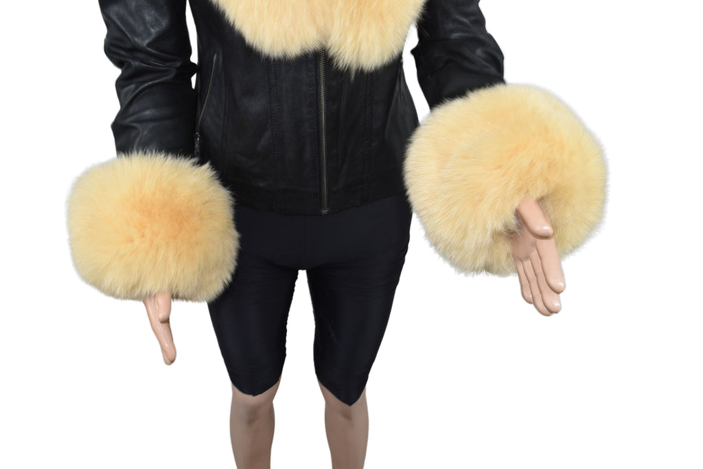 Fur Collar , Fox Fur Collar ,Fox Fur Cuffs , Fur Collar And Cuffs ,Yellow Fur Collar, Detachable Fur Collar