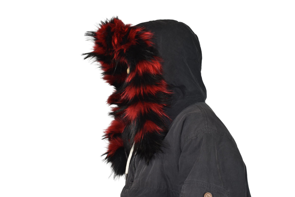 Fox Fur Trim For Hood | Natural Fox Fur Stripe For Hood | Detachable Fur trim Hood | Fur Collar