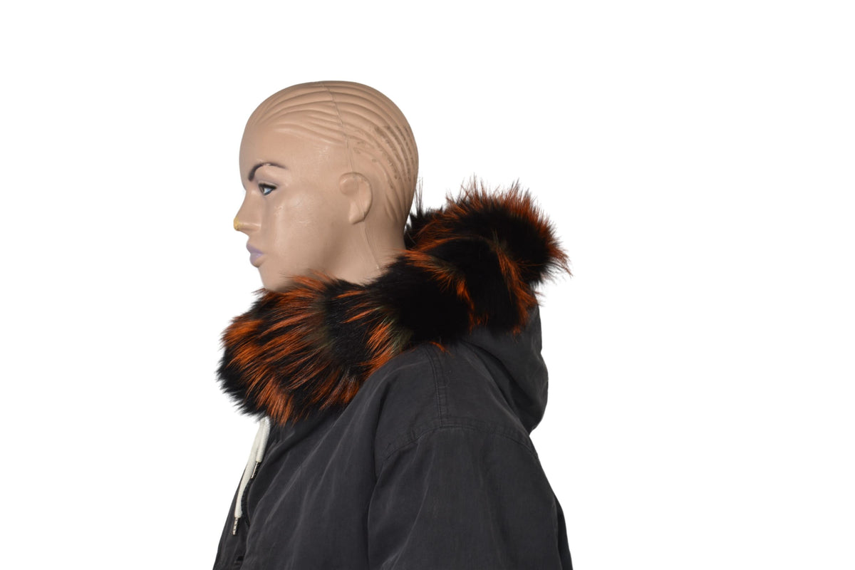 Natural Fox Fur Trim: Detachable Hood Stripe, Handmade Collar