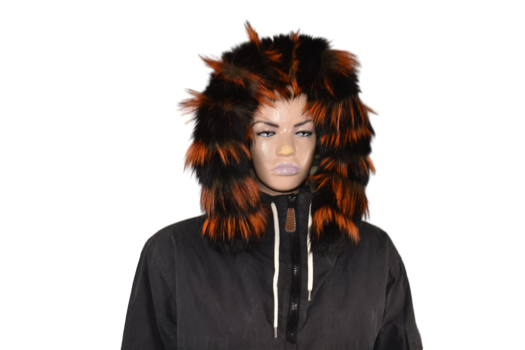 Natural Fox Fur Trim: Detachable Hood Stripe, Handmade Collar