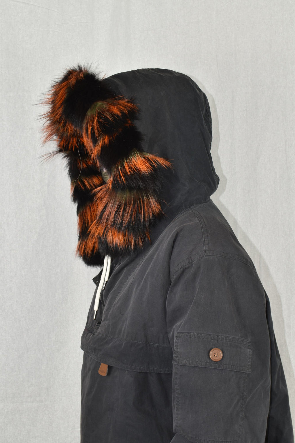 Natural Fox Fur Trim: Detachable Hood Stripe, Handmade Collar