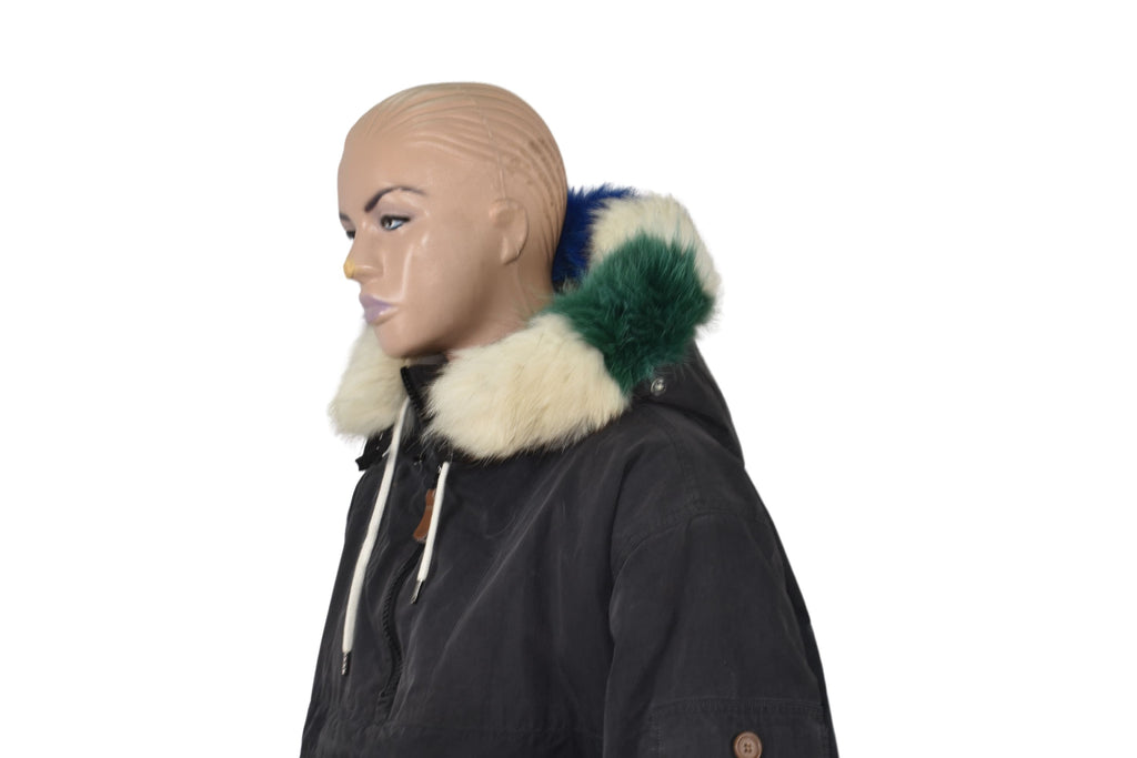 Fox Fur Trim For Hood | Natural Fox Fur Stripe For Hood | Detachable Fur trim Hood | Fur Collar