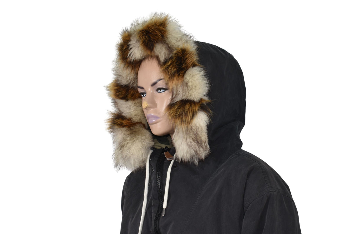 Fur Trim For Hood | Natural Fox Fur Stripe For Hood | Detachable Fur trim Hood | Fur Collar
