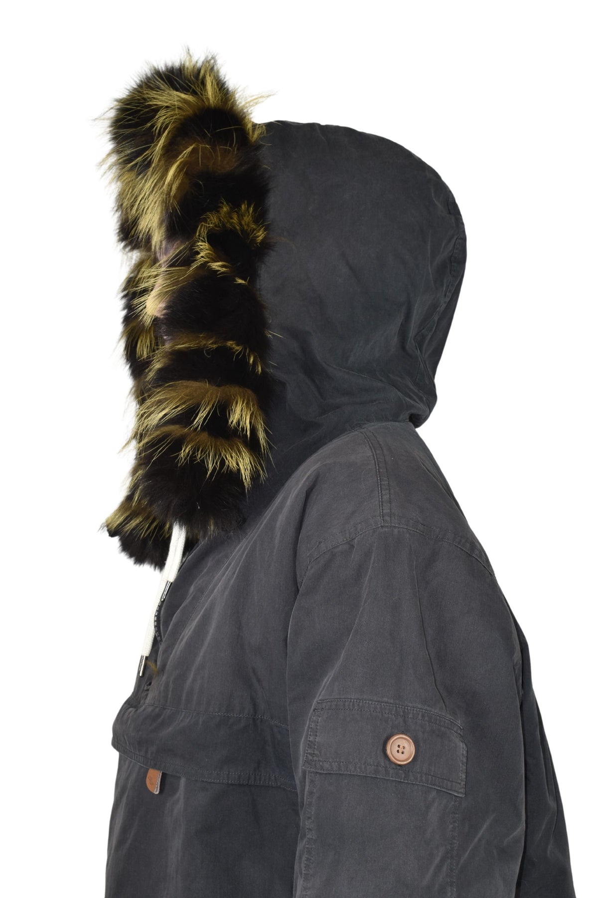 Natural Fox Fur Hood Trim: Detachable Fur Collar