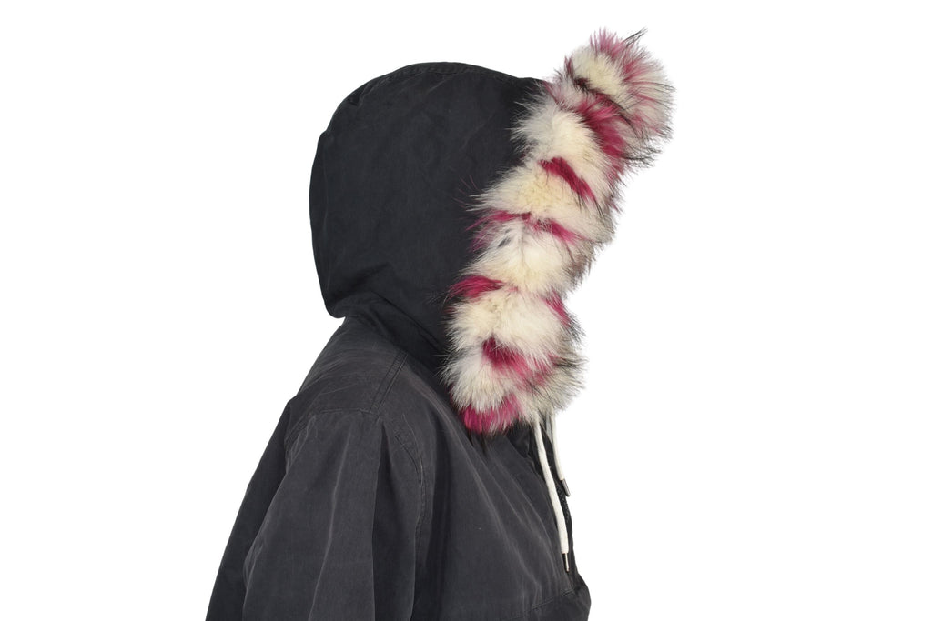 Natural Fox Fur Hood Trim: Detachable Fur Collar
