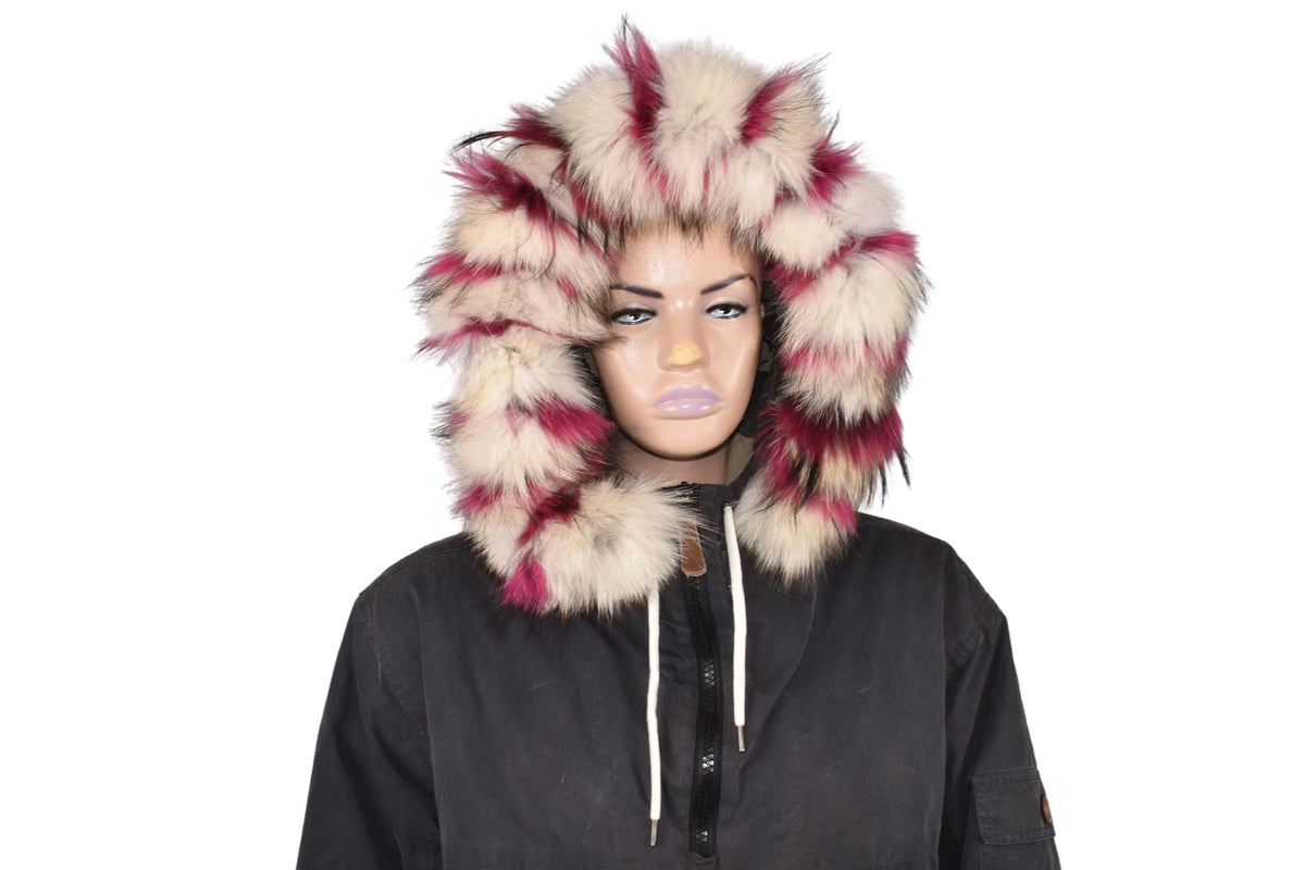Natural Fox Fur Hood Trim: Detachable Fur Collar